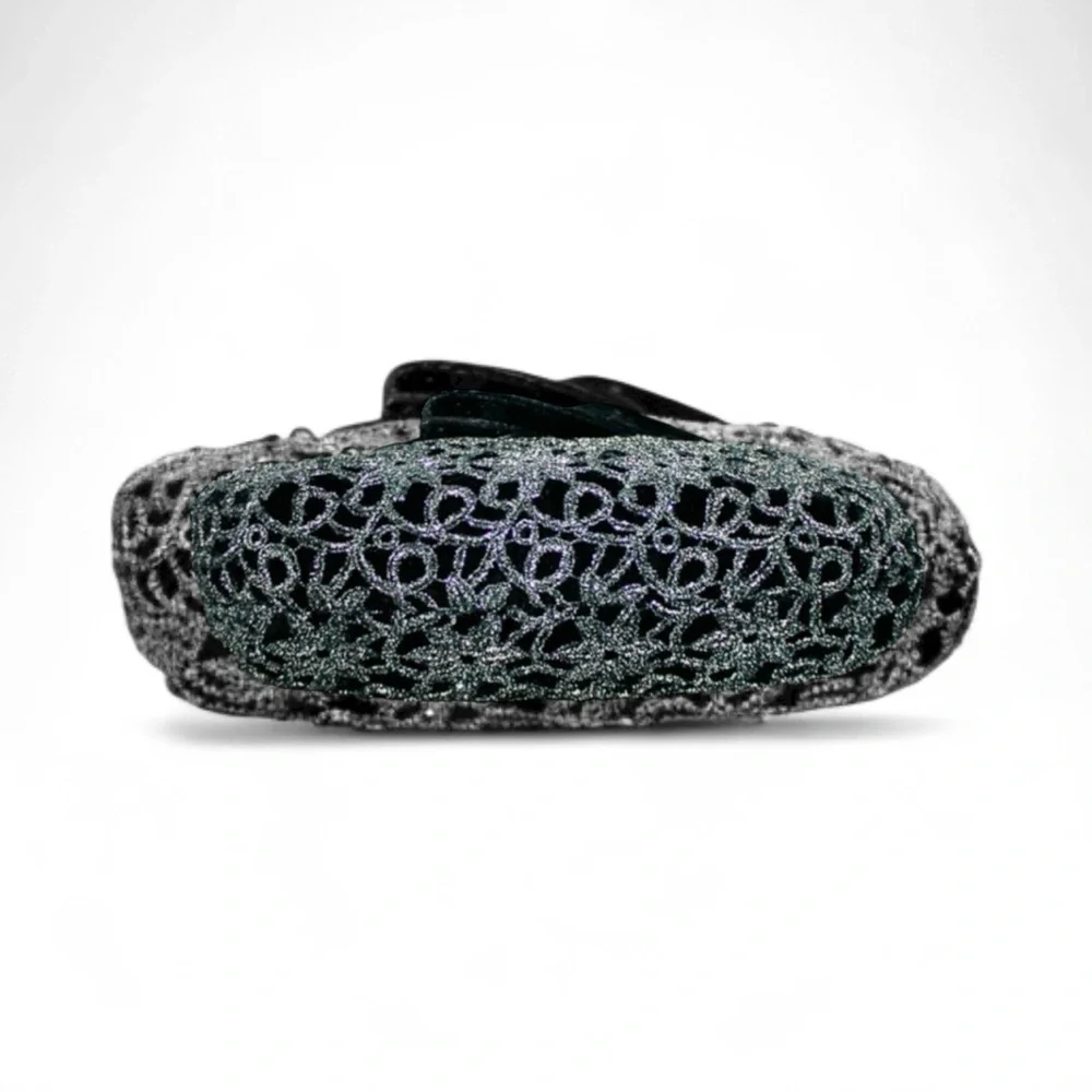 ADRIANNA PAPELL Black Velvet Lace Evening Bag